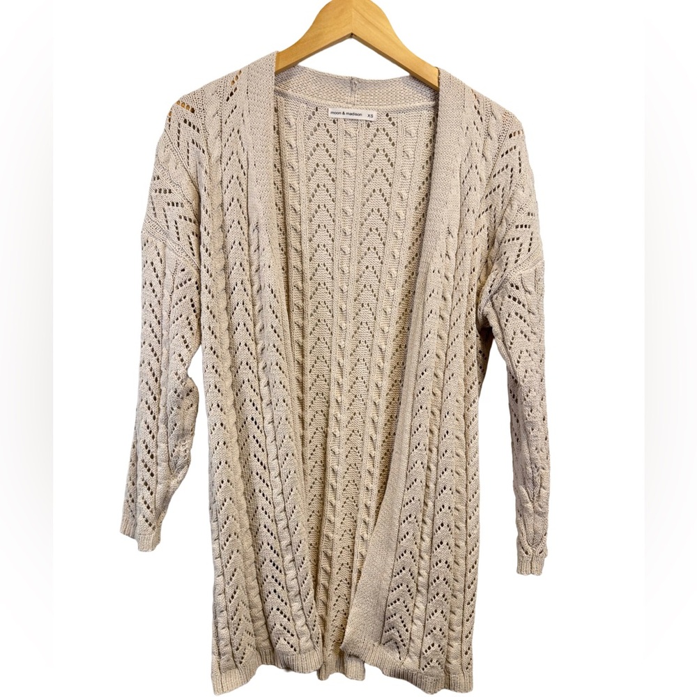 Moon & Madison Open-Front|Lightweight|Open-Knit Cardigan